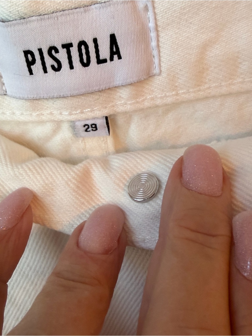185~ Pistola Tate Wide-Leg White Jeans with Button Fly NWT - Picture 8 of 13
